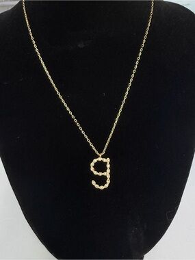 Maje Paris Gold Initial “g” Crystal Pendant Necklace 17” with 1.5” Extender NWT